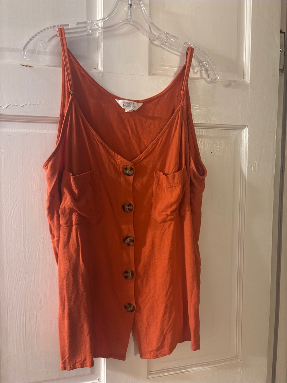 Market & Spruce Rust-Orange Button Front Cami